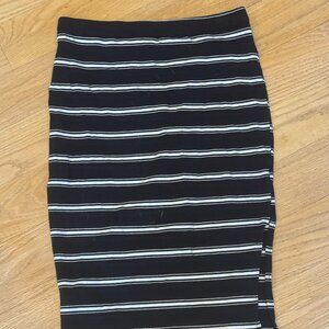 Decree Black & White Striped Bodycon Skirt Women’s Size M